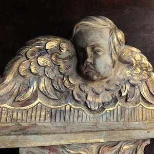 Antique Hand Carved Wood/ Architectural Salvage/ Stunning Cherub, Putti