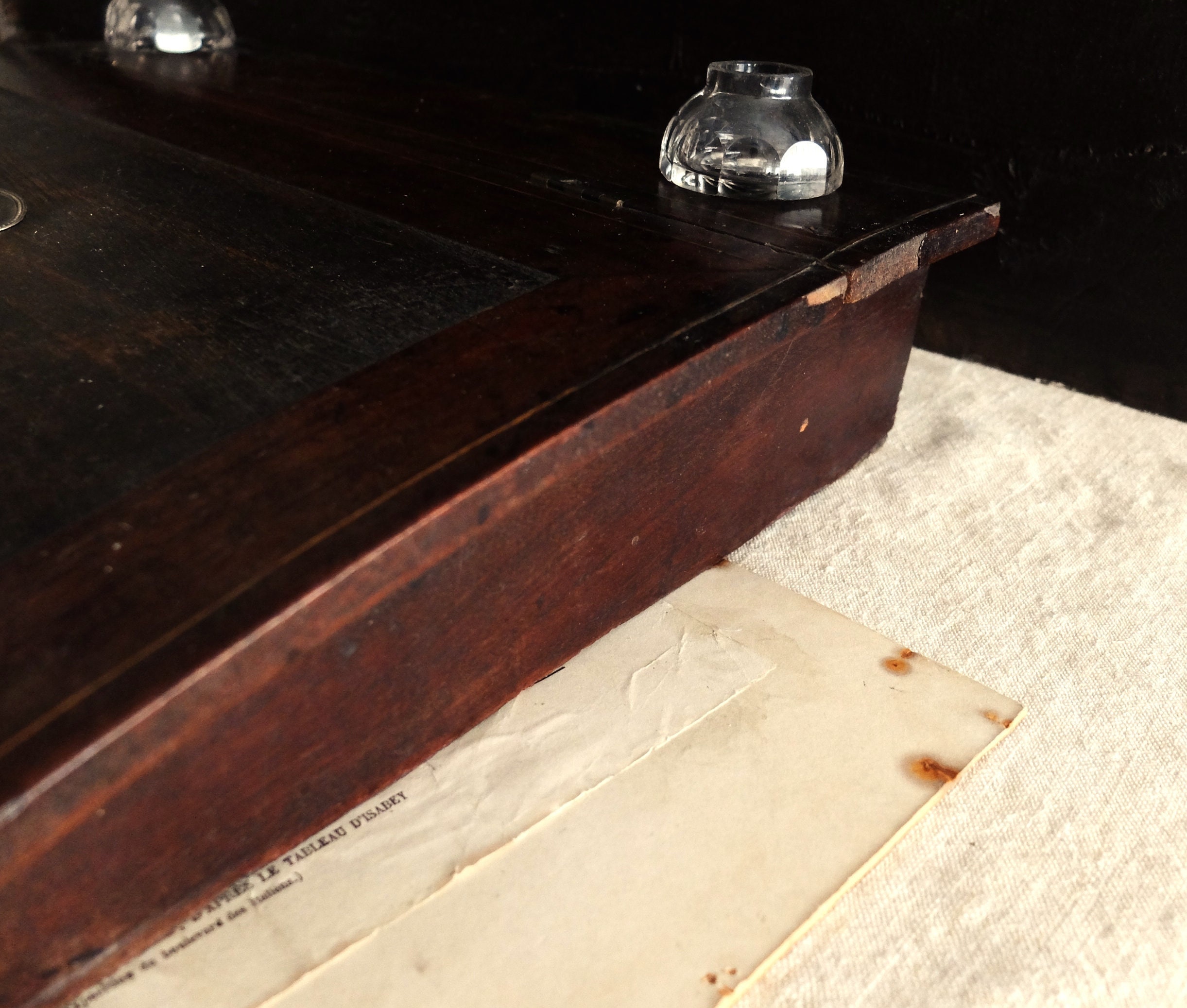 Antique Letter Writing Desk Stationery Box/ Wood With Etsy