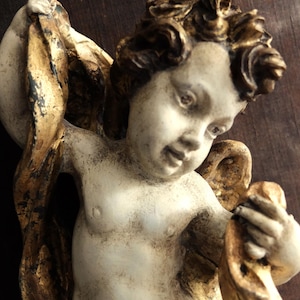 Stunning Putti Cherub/ Large Angel Wall Statue/ Wall Hanging Cherub / Religious Decor