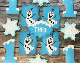 Frozen Theme Birthday Cookies