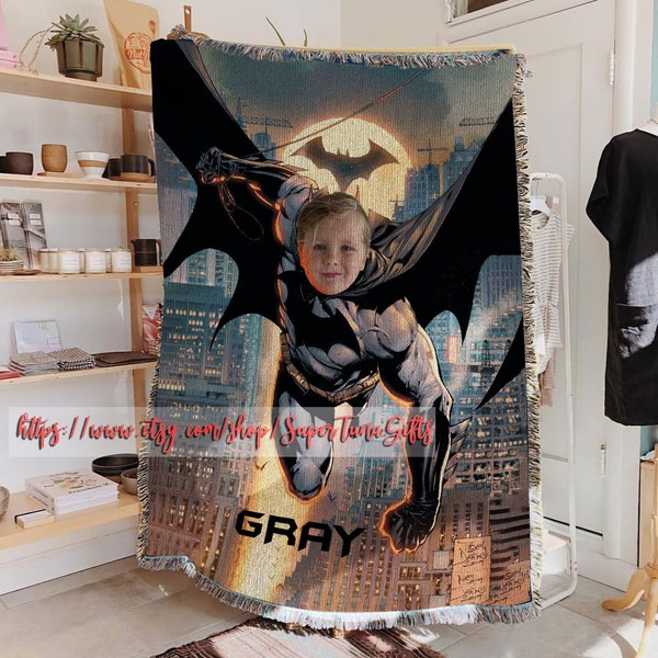 Superhero Blanket With Childs Face Etsy