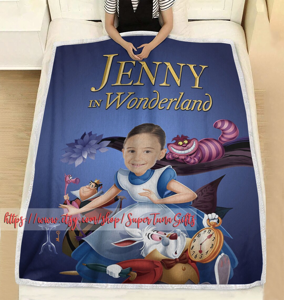 Alice in Wonderland Face Custom Blanket for Girls Face Custom Etsy