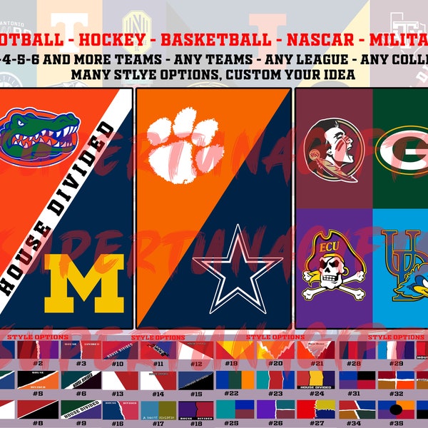 Triple College Football Flags Etsy