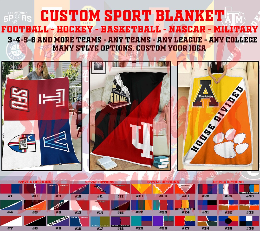 Personalized House Divided Blanket, Custom College Blanket, Custom