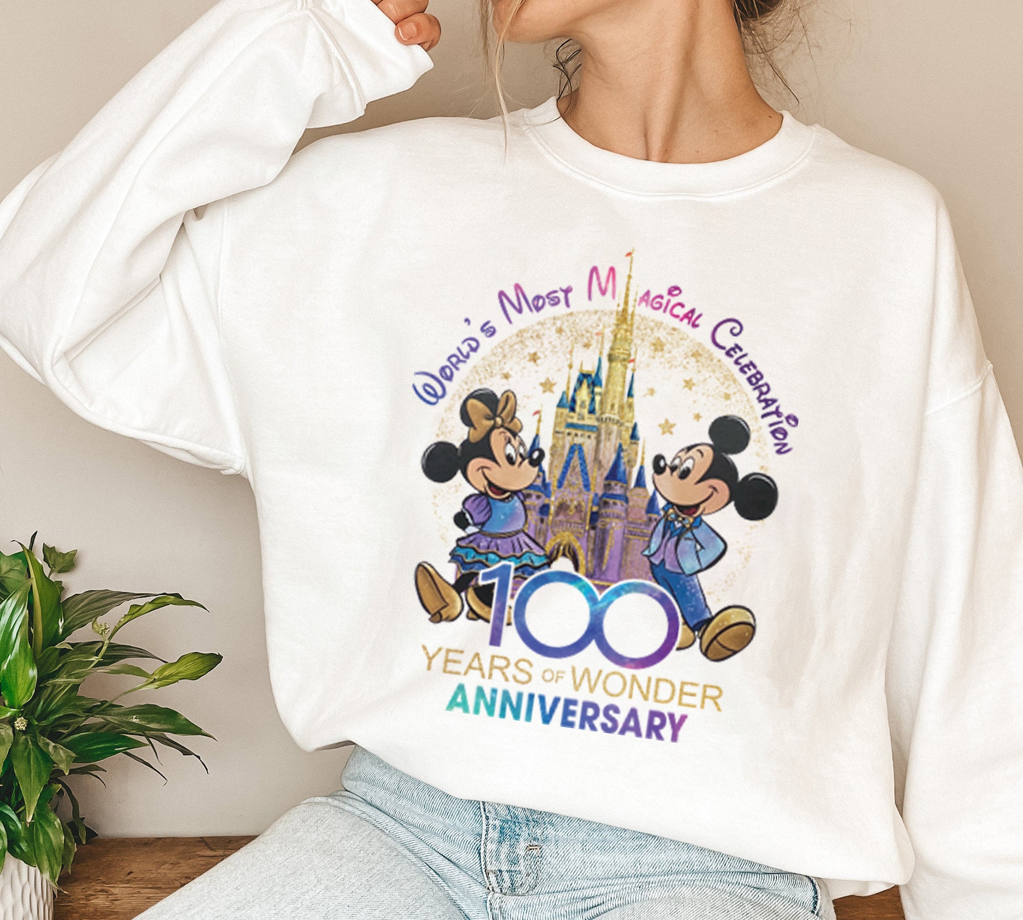 Disney 100th Anniversary Mickey Minnie Shirt Disney 100 Year Etsy
