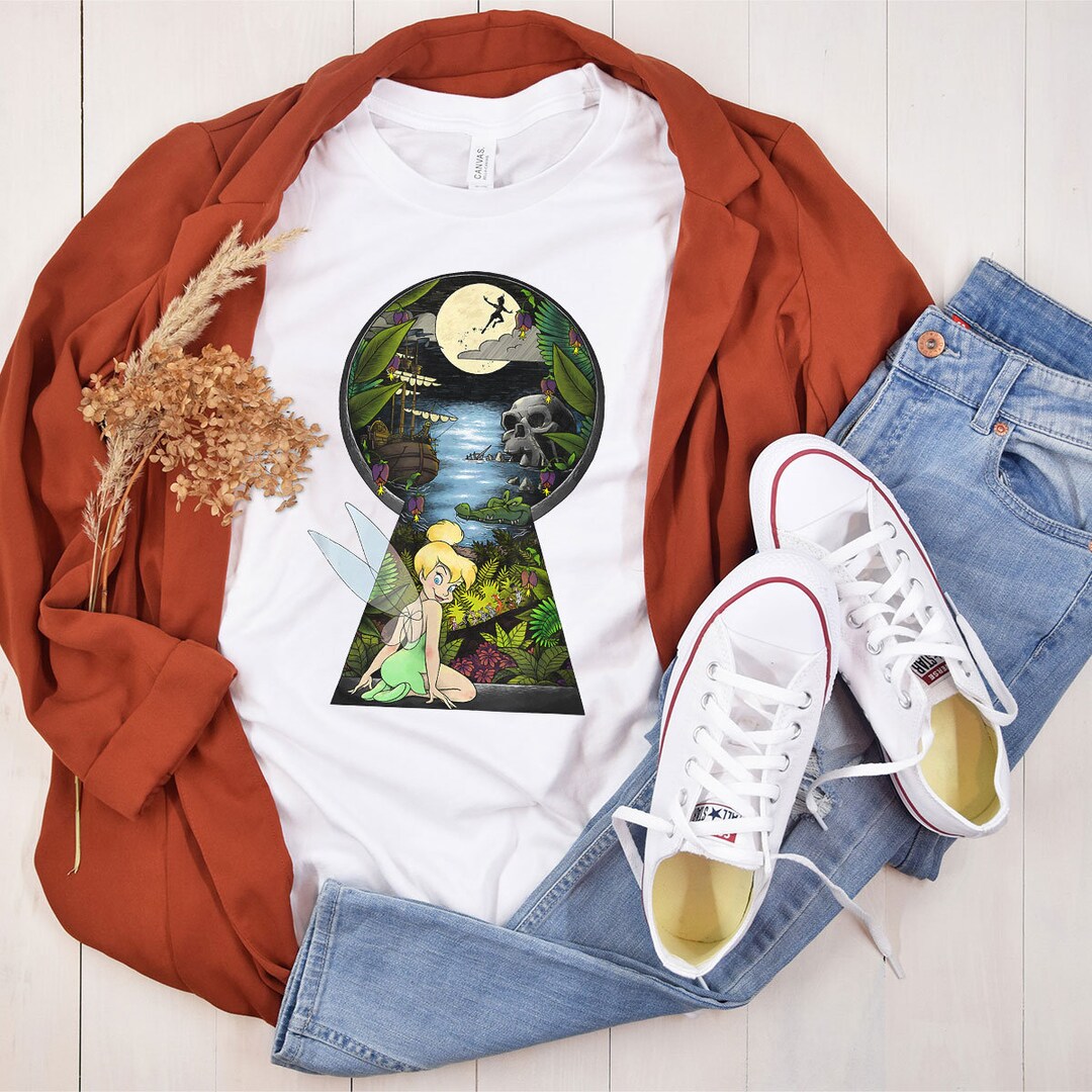 Disney Peter Pan Tinkerbell Keyhole Graphic Tshirt Disney Etsy