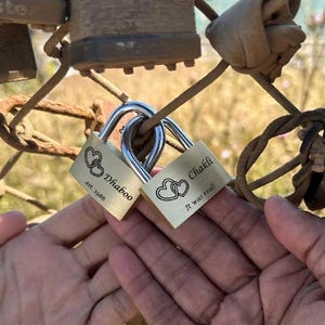 Cadenas gravé personnalisé (fabriqué en Irlande), cadenas d&#39;anniversaire, cadenas de mariage