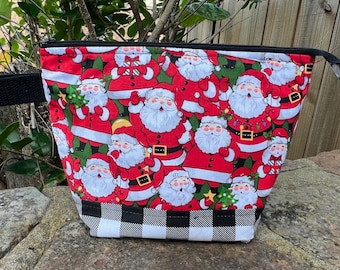Jolly! Knitting Project Bag, Crochet Zippered Pouch, Yarn Sock Tote