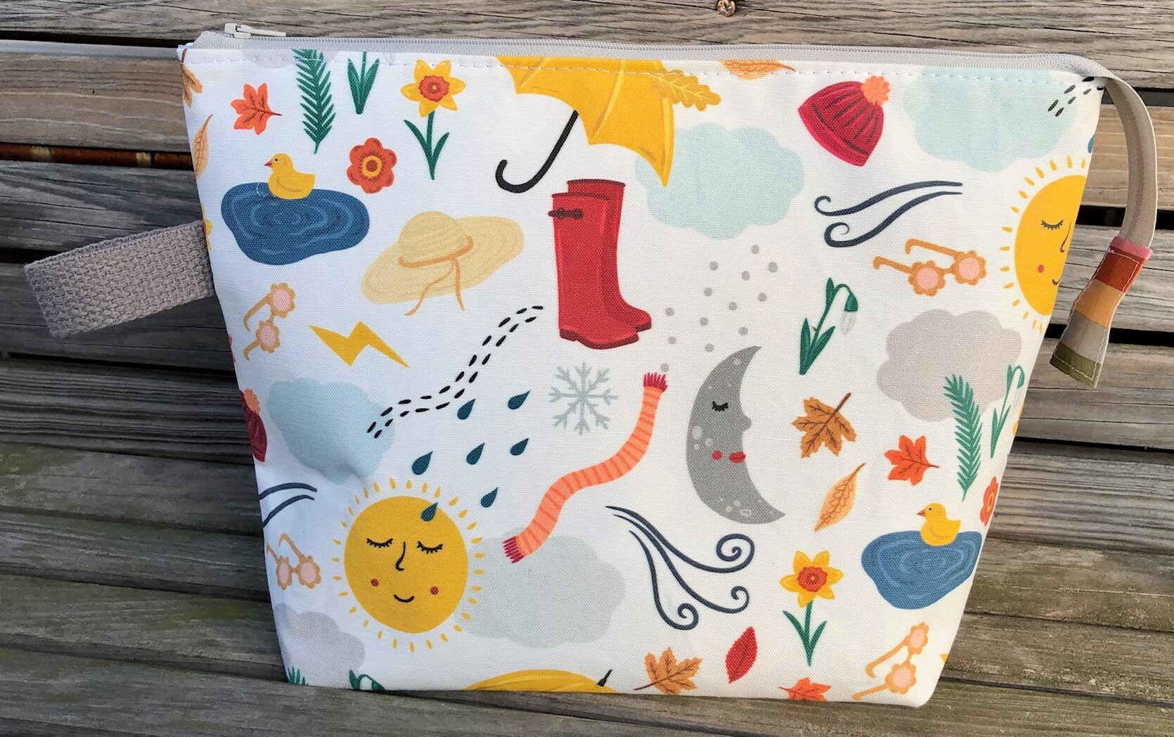 Strawberry Fields*- Signature Zippered Knitting Project Bag