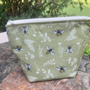 Botanically Buzzing! Knitting Project Bag, Crochet Zippered Pouch, Yarn Sock Tote