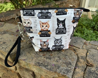 Not Guilty! Project Bag, Knitting and Crochet Zippered Pouch, Yarn Sock Tote