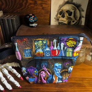 Potion Tasting Party! Small Knitting Project Bag, Crochet Zippered Pouch, Yarn Sock Tote