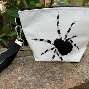 Creepy Crawler! Knitting Project Bag, Crochet Zippered Pouch, Yarn Sock Tote