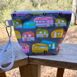 Groovy Campers! Knitting Project Bag, Crochet Tote,