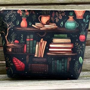 Enchanted Library! Knitting Project Bag, Crochet Zippered Pouch, Yarn Sock Tote