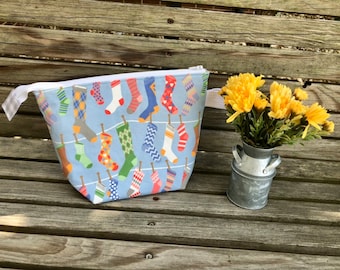 Sock Laundry! Knitting Project Bag, Crochet Pouch, Yarn Sock Tote