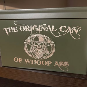 Personalized Can of Whoop Ass  .50 Cal or .30 Cal Ammo Can Storage Box, Ammo Box.  Groomsmen Gift Box Wedding Groom Father Friend Dad Gift