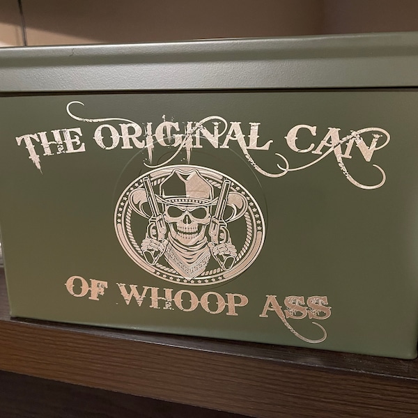 Personalized Can of Whoop Ass  .50 Cal or .30 Cal Ammo Can Storage Box, Ammo Box.  Groomsmen Gift Box Wedding Groom Father Friend Dad Gift