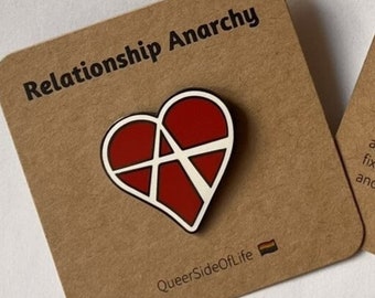 Beziehungsanarchie-Herz Pin Stecker Relationship Anarchy Anstecker RA-Heart BA-Herz Geschenk Polyamorie