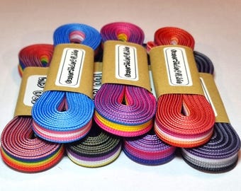 Lacci piatti Pride - 1 paio - intrecciati e stampati - vari stili e lunghezze