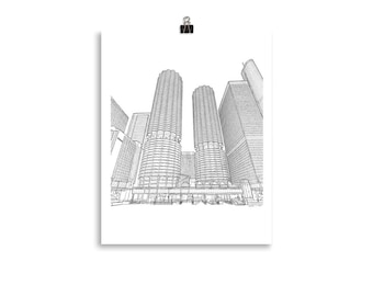 Marina City (Portrait) - Print