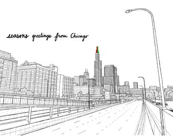 Seasons Greetings from Chicago #2 - Postcards Pack of 10
