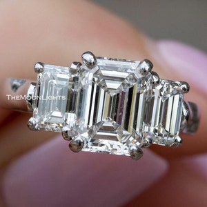 Emerald cut diamonique ring hot sale