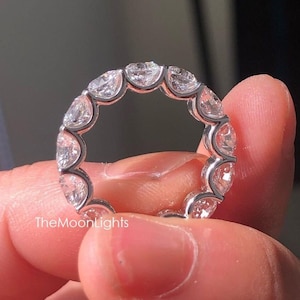 Sterling Silver Round Cut CZ Full Eternity Band - 4mm/5mm