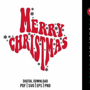 Merry Christmas Texas Shape