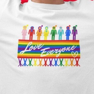 Love Everyone Gay Pride T Shirt | Rainbow LGBT Equality Diversity Shirt