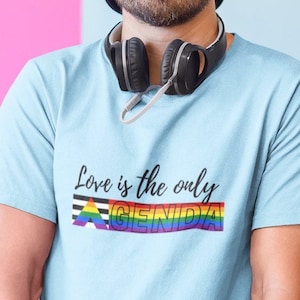 Love is the Only Agenda Proud Ally T Shirt | LGBT Gay Pride Shirt | Rainbow Print Gift | Support the Movement