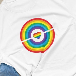 Rainbow Heart Pride LGBT T Shirt | Love Heart Gay Lesbian Pride Shirt