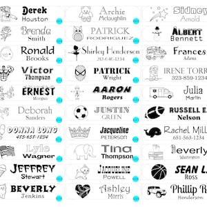 Sello con nombre para ropa, permanente sobre cualquier superficie o tela, sello personalizado para etiquetas de ropa para campamento, sello para ropa, autoentintable