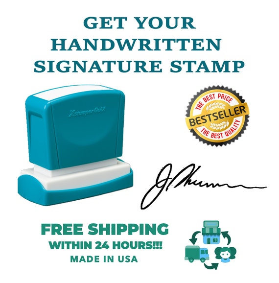 Signature Stamp - Stamp with Name - 1 Line Name Stamp Signature Stamp -  Customizable Stamp - Personalized Self-Inking Signature Stamps