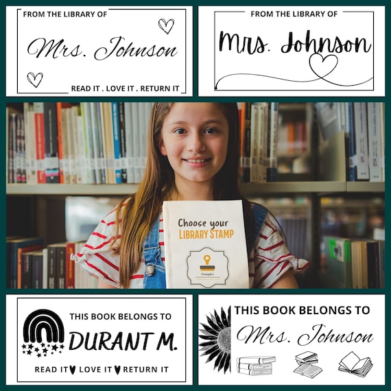 Personalized Teacher And Library Book Stamp Set: Self-Inking Name & Call Number for Easy Management