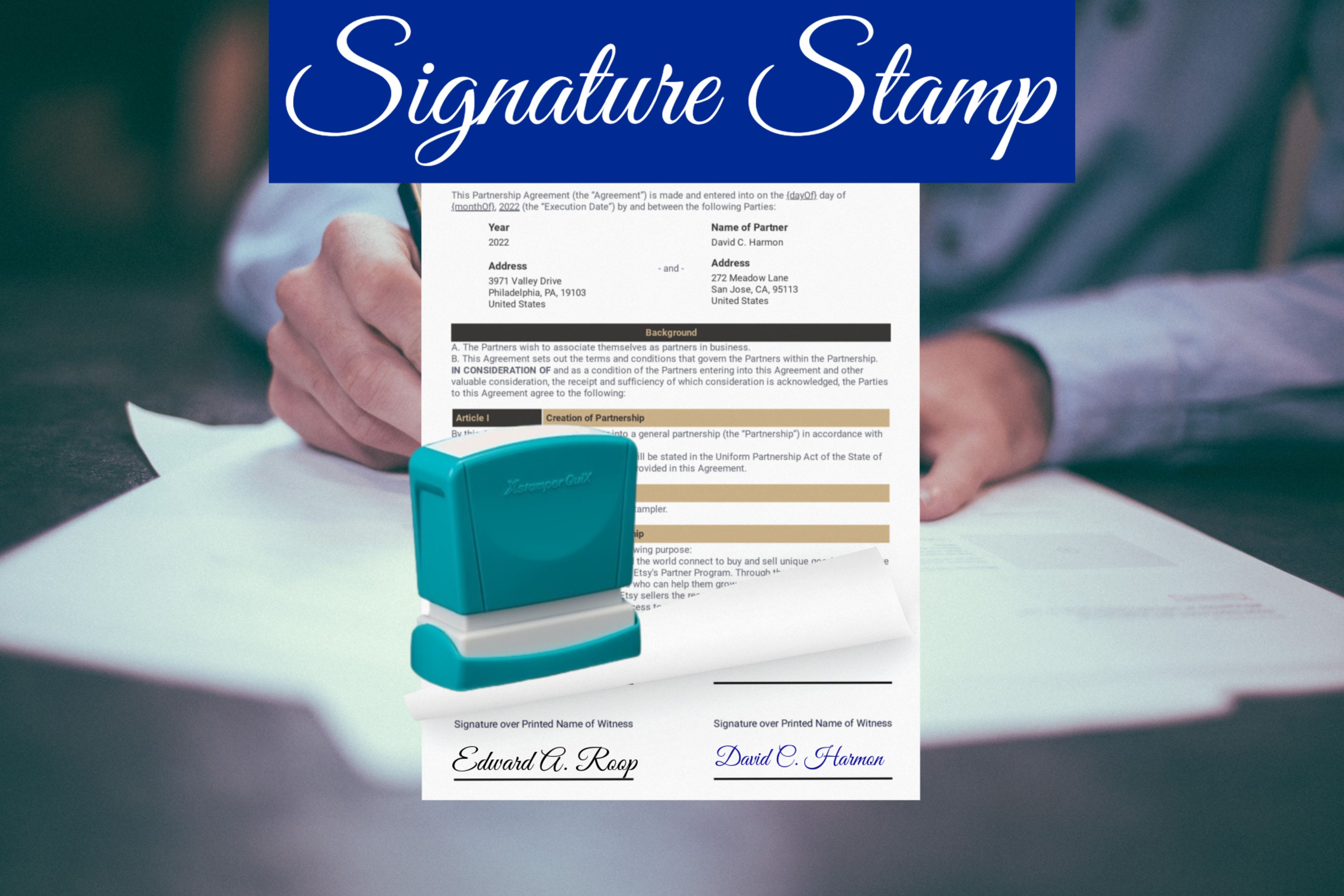 Your Signature Custom Name Signature Stamp Self-Inking 1 or 2 Line Stamper with Personalized Script Calligraphy Thank You Handmade Stamp (Modern)