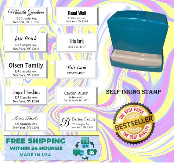 Personalized Self-Inking Return Address Stamp | Custom RSVP Calligraphy for Weddings & Housewarming, address stamp personalized self inking