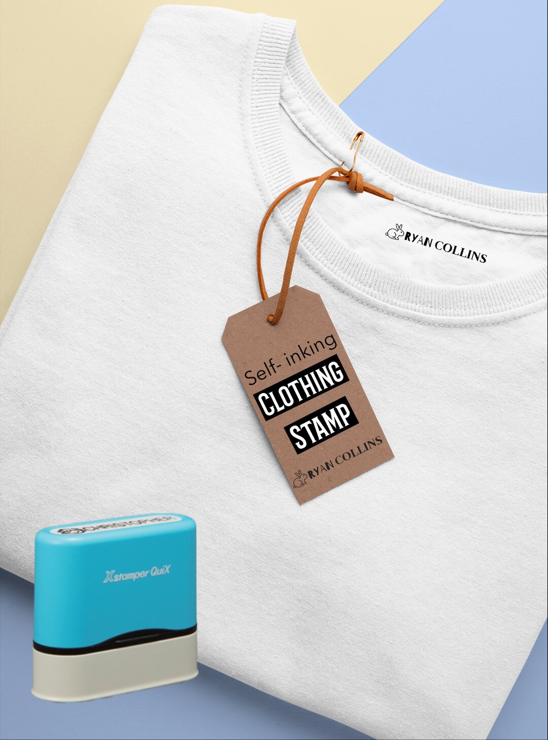 Custom Cloth Selfinking Stamper & Refill Fabric Ink Pad Kids Name