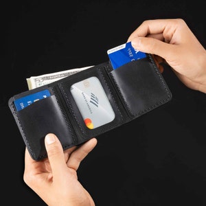 Handmade Trifold Wallet, Trifold Wallet with Lots of Card Slots, Mens Bespoke Wallet, Personalized Mens Wallet, Handcrafted Classic Trifold