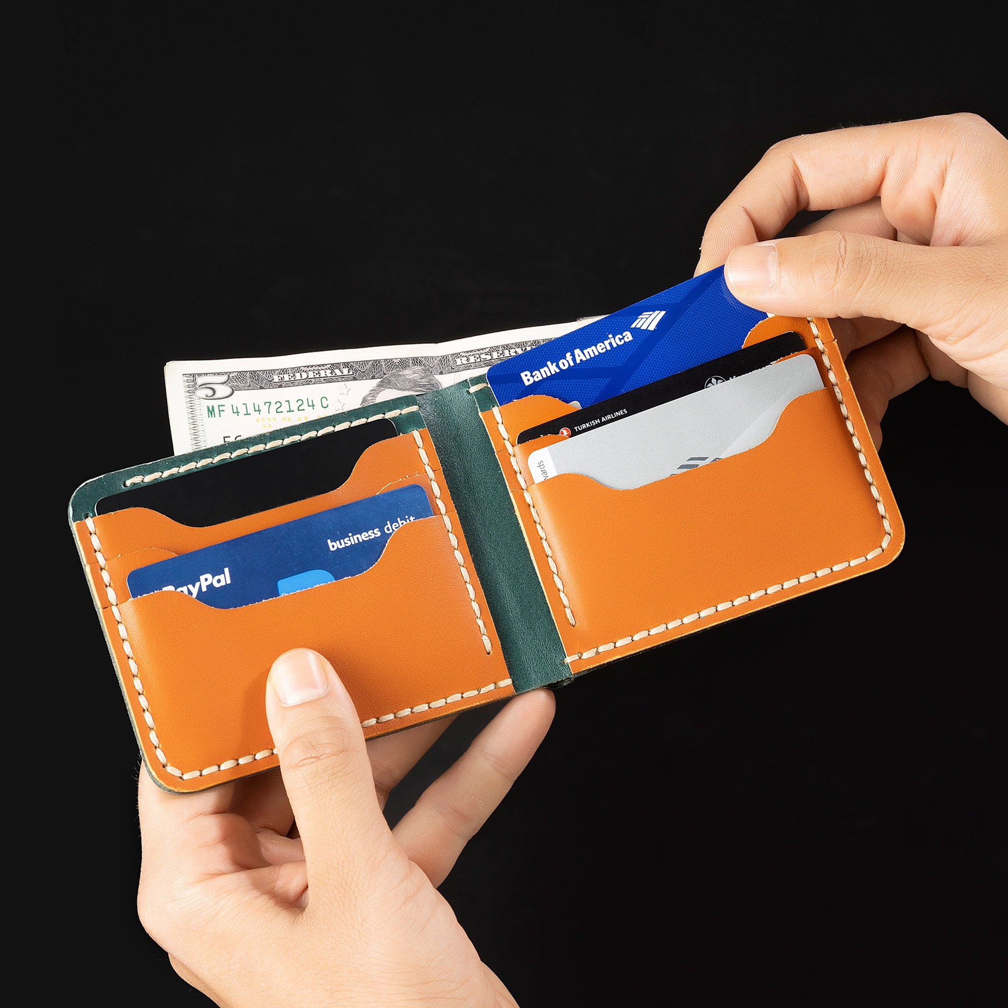 Full grain leather wallet México