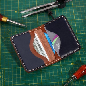 Porta carte di credito in pelle, mini portafoglio, regalo personalizzato, portafoglio fatto a mano, da portare tutti i giorni