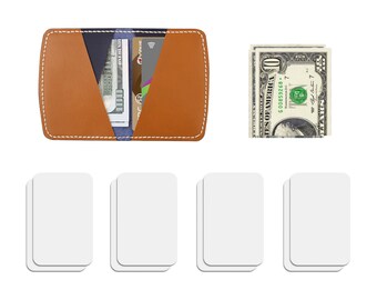 Cartera de piel de plena flor cosida a mano: diseño minimalista con bolsillo frontal.