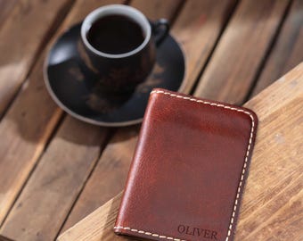 Billetera de cuero personalizada, billetera plegable personalizada para hombre, regalo personalizado para hombre, regalo de aniversario para esposo, regalo del día del padre para papá, RFID