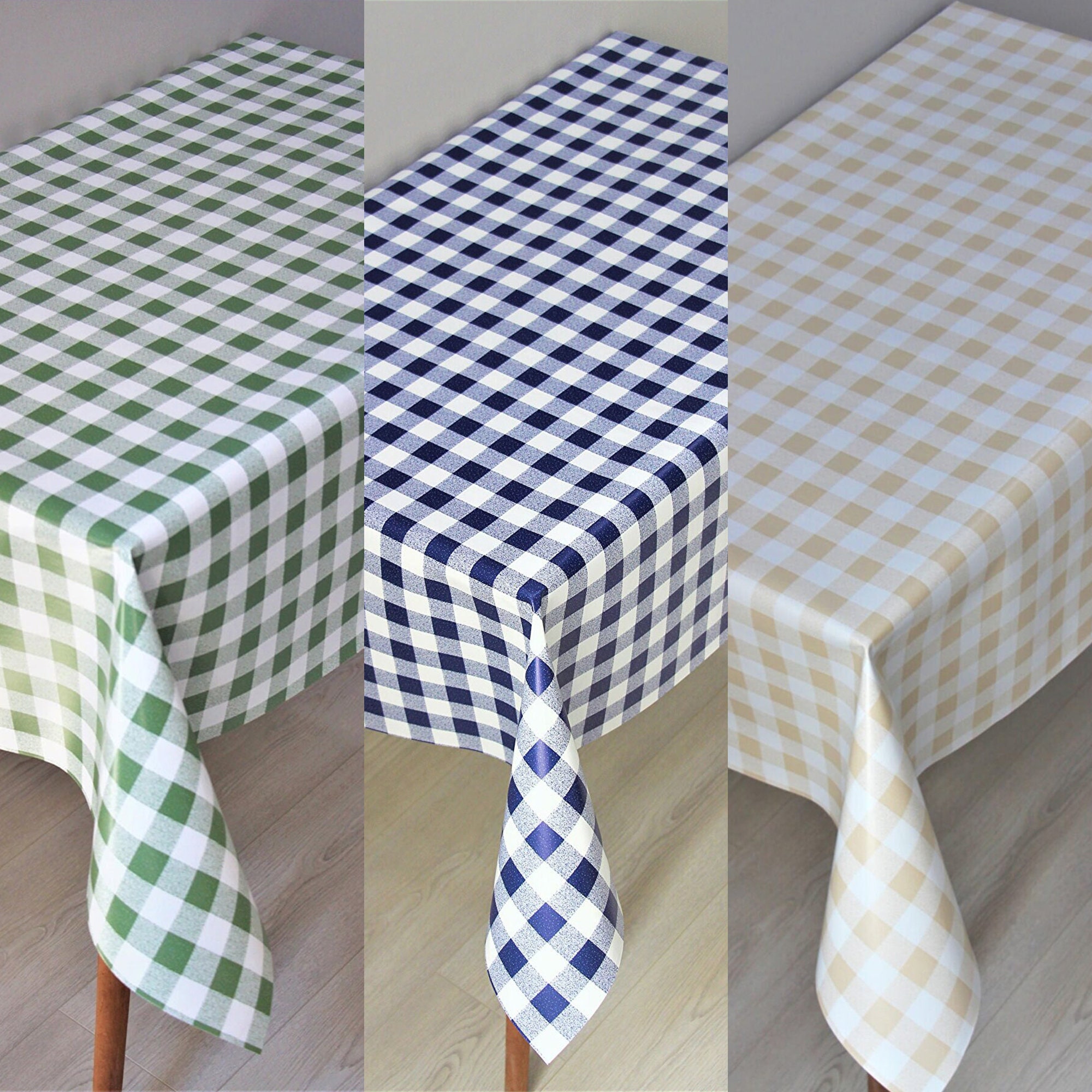 Scotch Plaid PVC Tablecloth, Plaid Patterned Oilcloth, Washable Dining