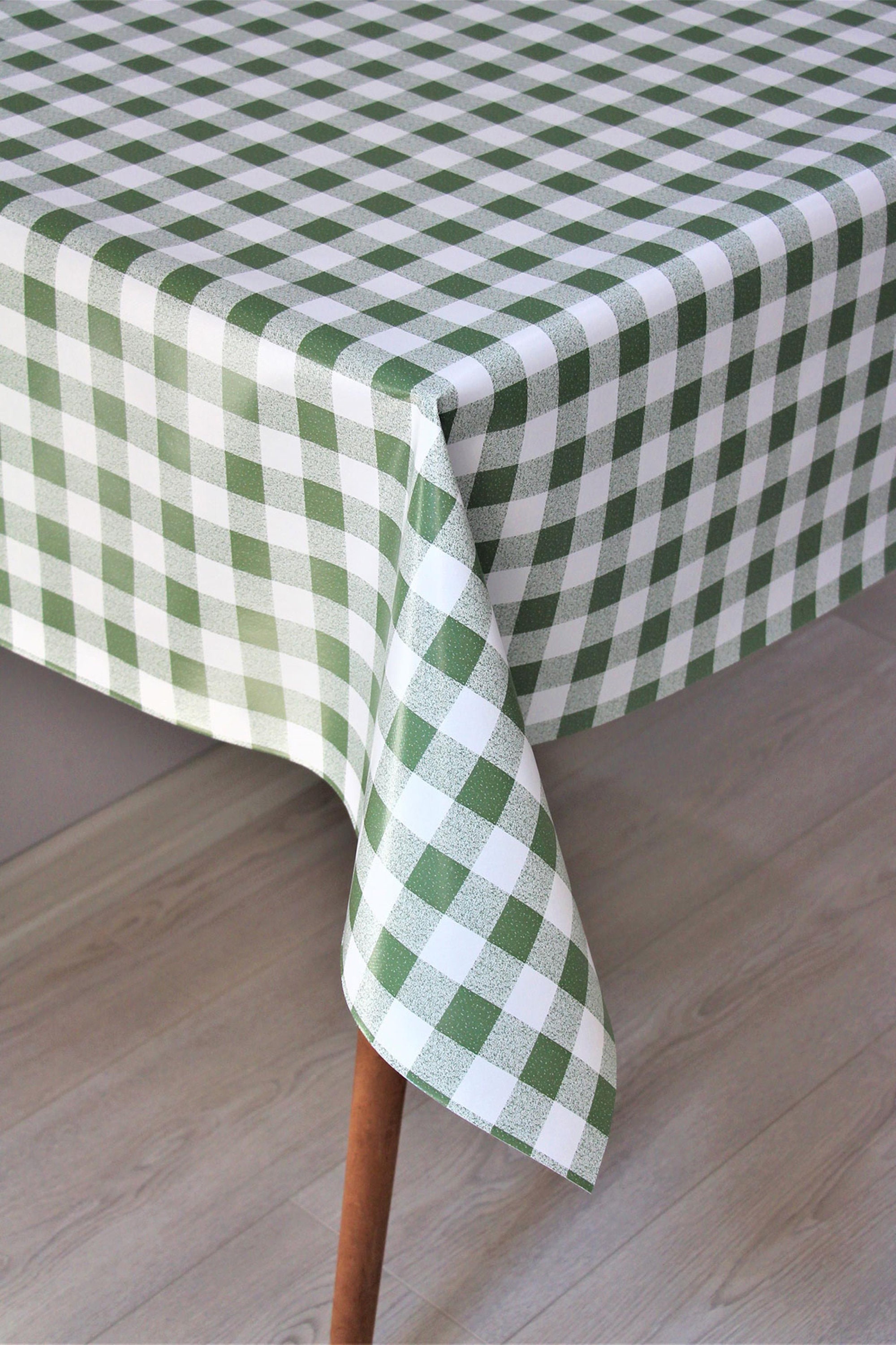 Scotch Plaid PVC Tablecloth, Plaid Patterned Oilcloth, Washable Dining