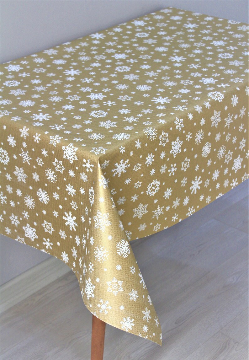 Snowflake Themed Tablecloth, Custom Resizable Tablecloth, Christmas