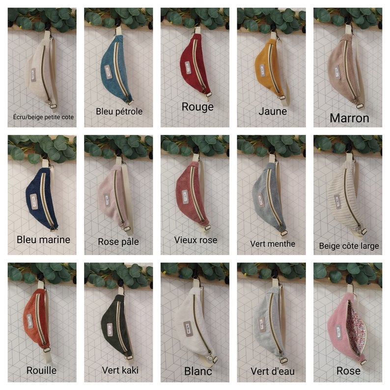 Cord-Gürteltasche in 40 Farben zur Auswahl anpassbar für Männer oder Frauen Innenfutterfarbe nach Wahl HANDGEFERTIGT Bild 5