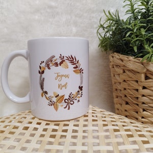 Tasse, mug, cadeau noël , personnalisé, fait main, original, unique Mug couronne jaune