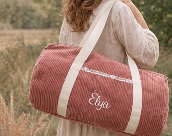 Sac de sport/sac polochon/sac bowling/sac à langer/sac de voyage/sac week-end/sac de danse/sac de piscine/sac enfant velours personnalisé