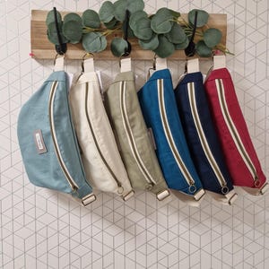 Sac banane Coton léger été 30 couleurs au choix -personnalisable - homme ou femme - couleur intérieure doublure au choix - FAIT MAIN